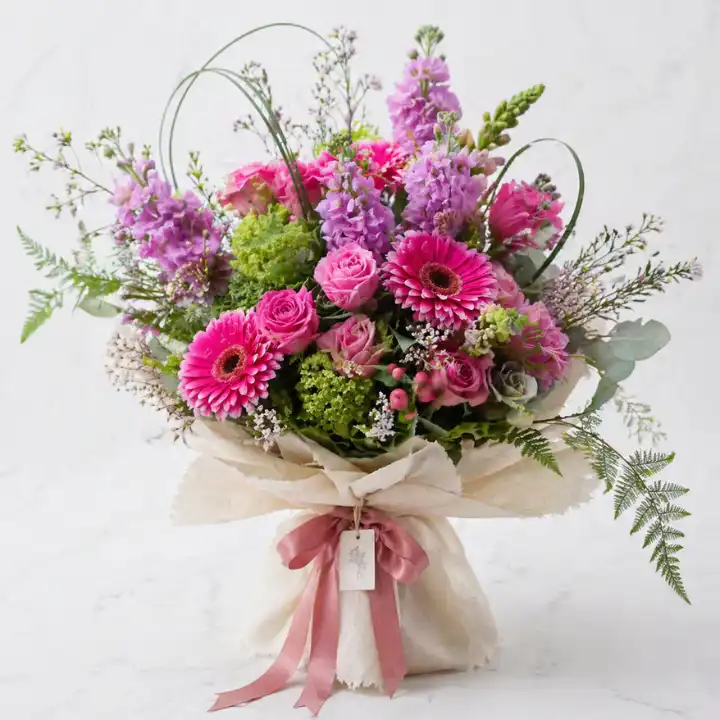 Pink Roses & Hydrangea Bouquet 1 pink roses and hydrangea bouquet_