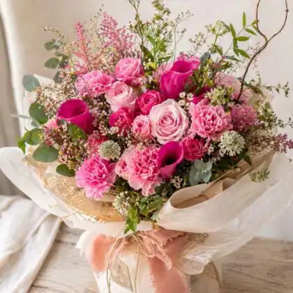 roses and carnation bouquet