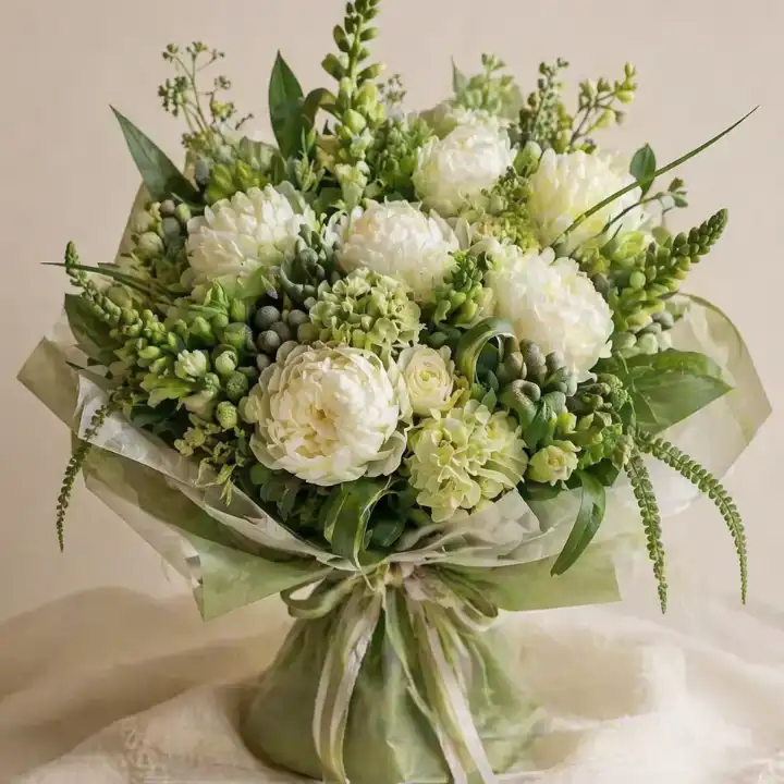 White Ranunculus & Peonies Luxury Bouquet 1 white ranunculus and peonies bouquet_