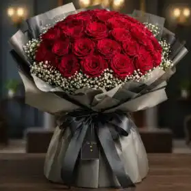 Velvety 24 Red Roses Bouquet