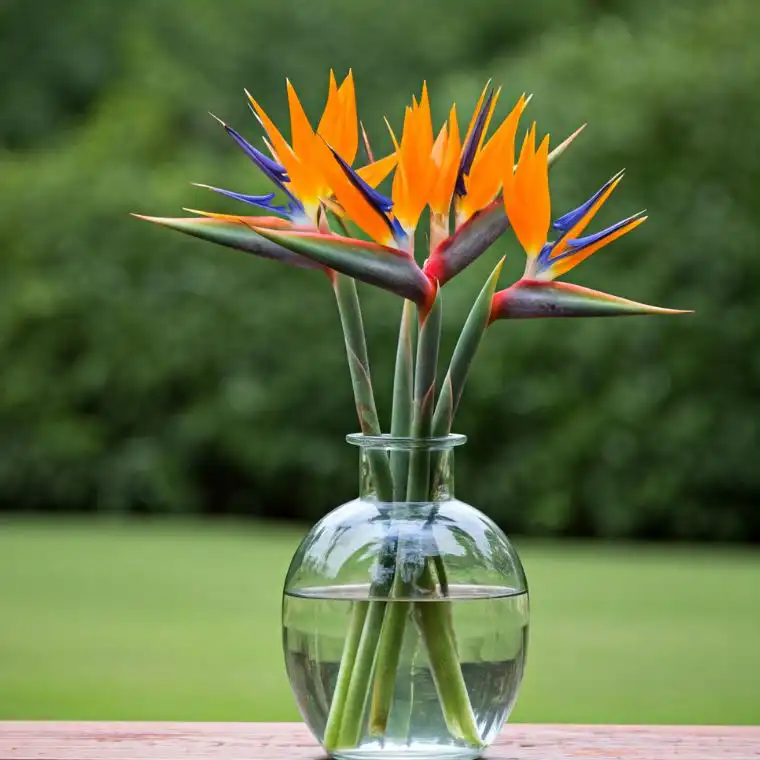 Modern Tropical Bird of Paradise Luxury Vase Arrangement 2 Bird of Paradise Bouquet