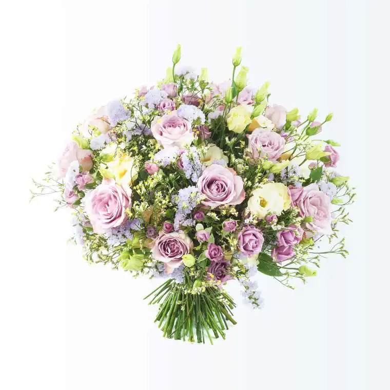 Elegant Orchid Delphinium Rose Bouquet 2 White Lilac Rose Bouquet