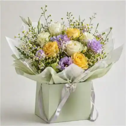 rose and freesia bouquet