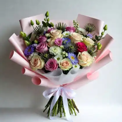 rose and thistle bouquet