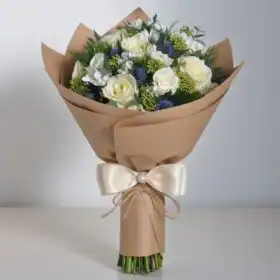 Rustic White Rose & Blue Thistle Dream