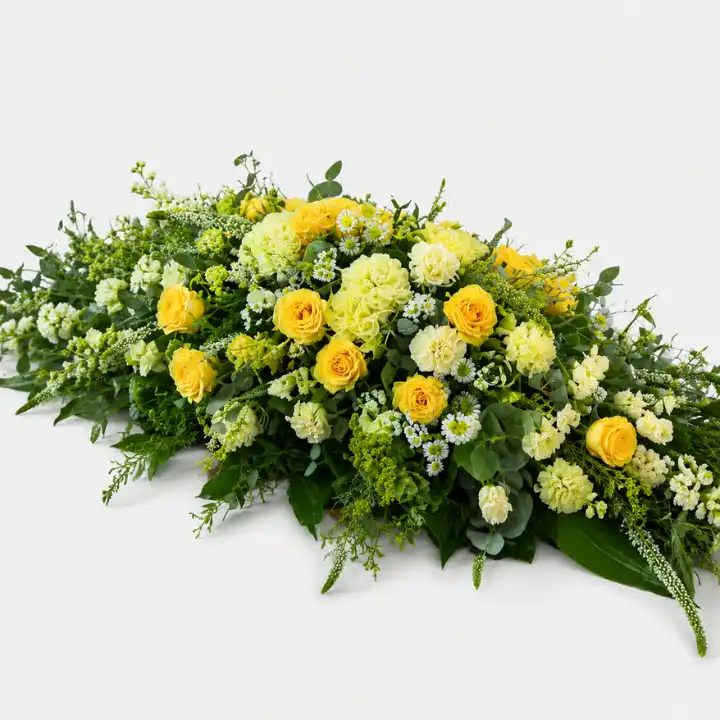 Premium Yellow Rose and Carnation Coffin Spray 2 Premium Yellow Rose and Carnation Coffin Spray