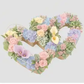 Sweet Double Heart Funeral Wreath