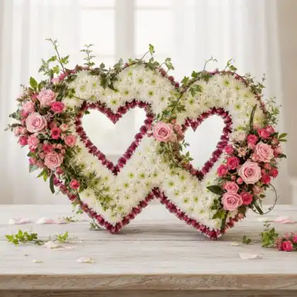 Wishlist 11 funeral flowers double heart wreaths