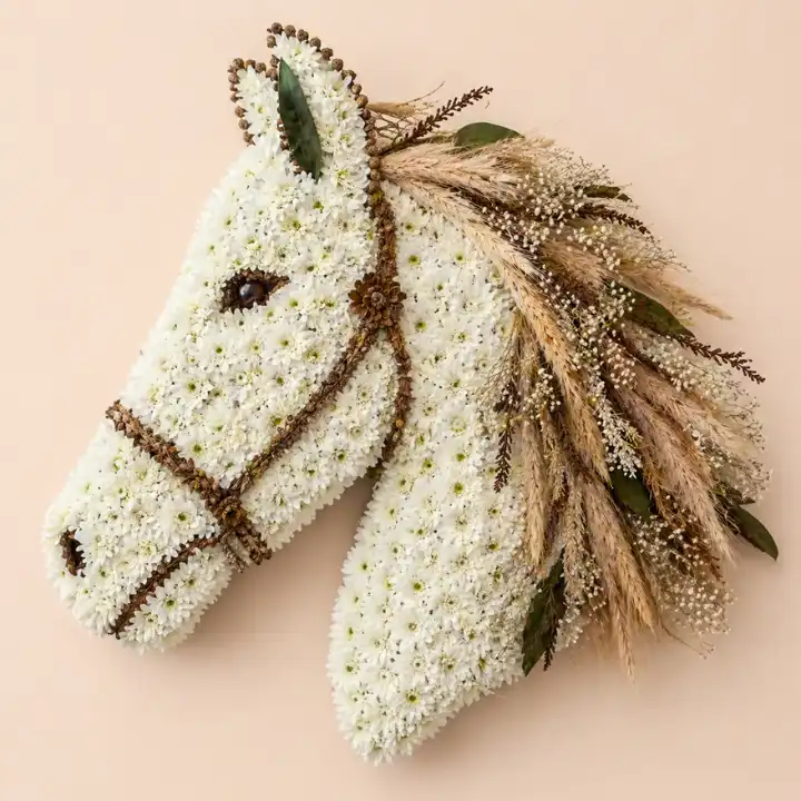 Majestic Horse Head Tribute 1 horse head funeral flowers_