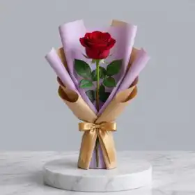 Radiant Romance Single Red Rose