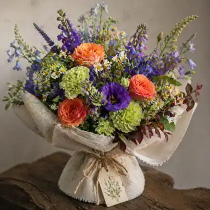 Bouquet of roses and carnations