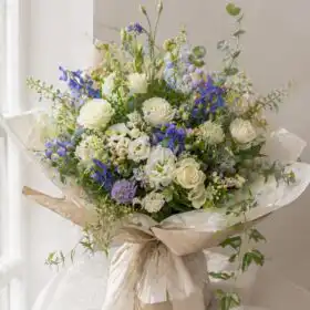 Royal Blue & White Rose Delight