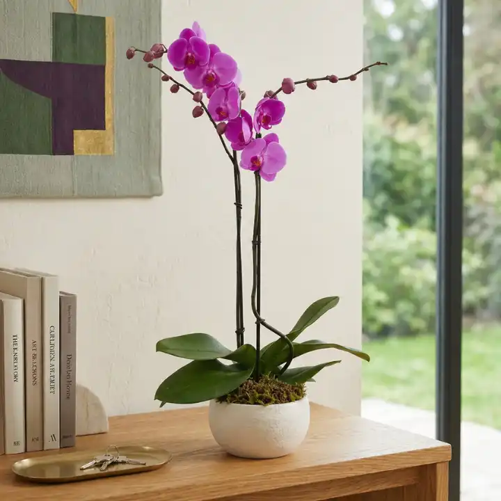 Hot Pink Phalaenopsis Orchid Plant 1 hot pink orchid plant_