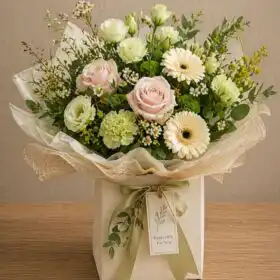 Hand-Tied Pastel Flowers Gift Bag