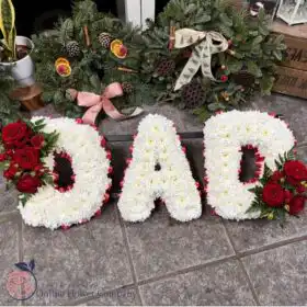 Red Rose & White Chrysanthemum DAD Funeral Tribute
