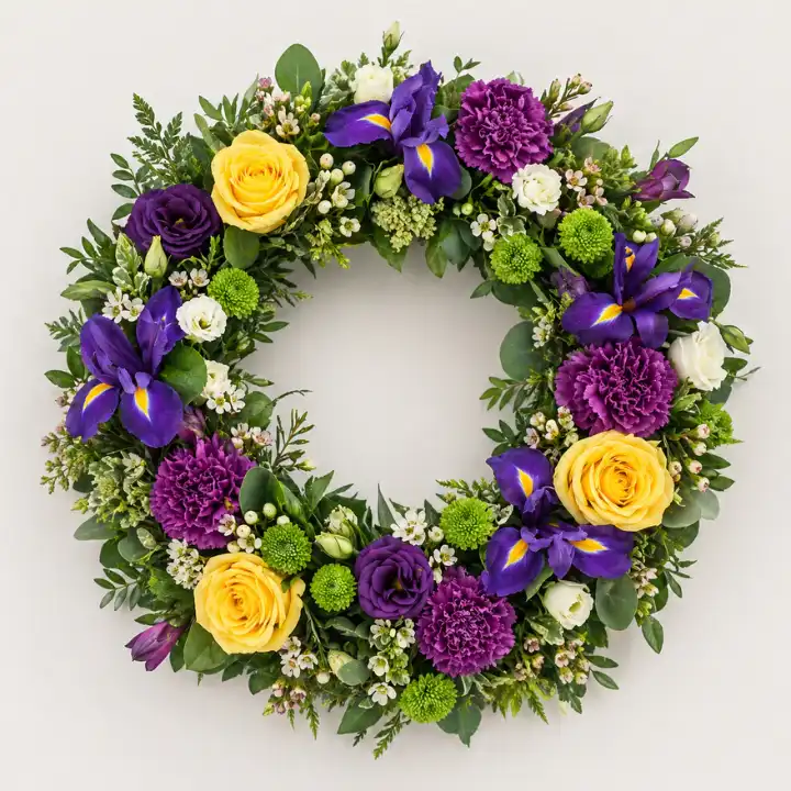 Yellow and Blue Wreath for Funeral 1 Yellow and Blue Wreath