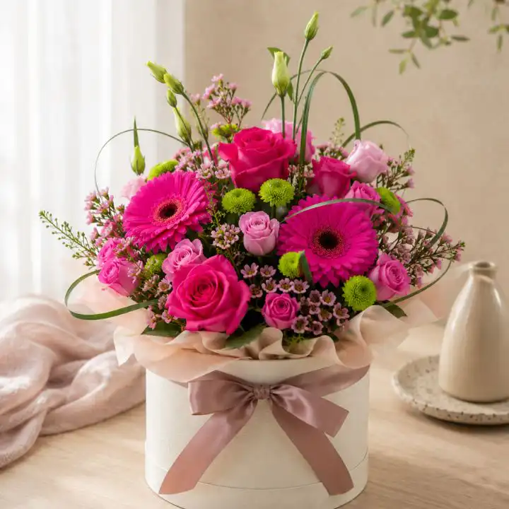 Blaze Hot Pink Gerbera Bliss Bouquet 1 hot pink gerbera daisy bouquets