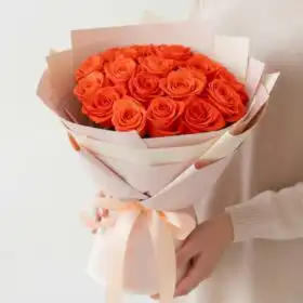 Elegant Orange Rose Flower Bouquet