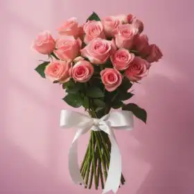 Premium Bouquet of 10 Fresh Pink Roses