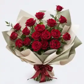 Hand-Tied Bouquet of Premium Red Roses