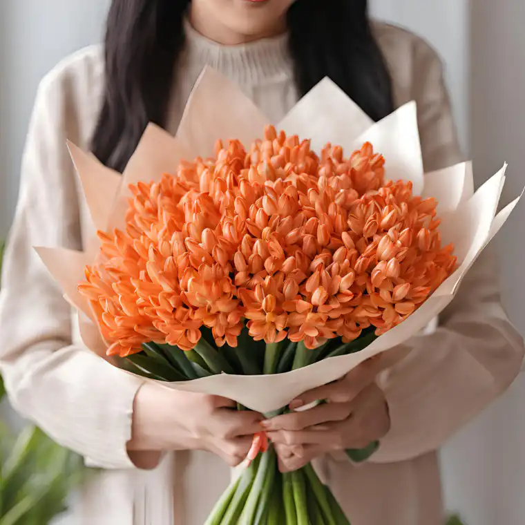 Orange Hyacinth flowers bouquet 1 Orange Hyacinth Mother's Day Flowers Bouquet – Vibrant and Fragrant Gift