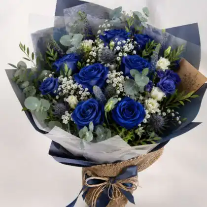 Blue rose flower bouquet