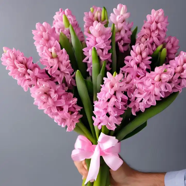 Pink Hyacinth flowers Bouquet 1 Pink Hyacinth Flowers Bouquet for Mother's Day - Fresh & Fragrant Delivery Across the UK