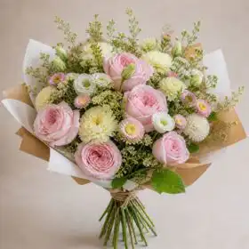 Sweet Daisy Pink & White Rose Mixed Bouquet