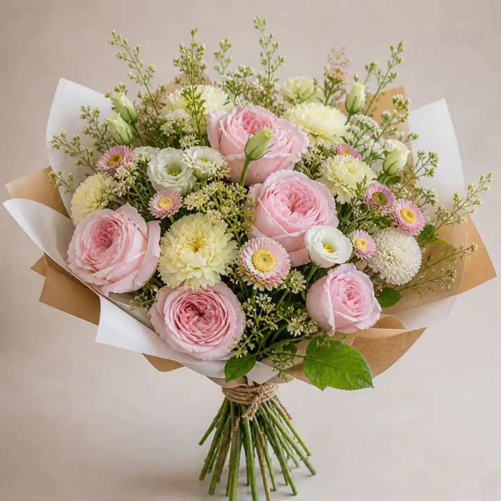 Sweet Daisy Pink & White Rose Mixed Bouquet 1 Pink & White Rose Mixed Bouquet