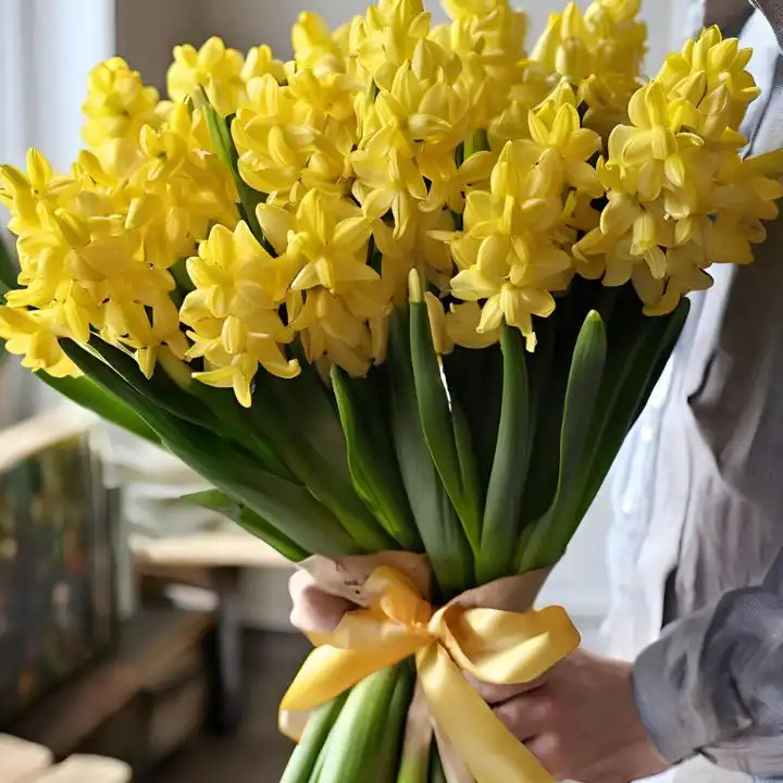 Yellow Hyacinth flowers delivery 2 Bright Yellow Hyacinth Mother’s Day Flowers Delivery – Fresh and Beautiful Bouquet