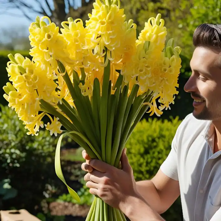 Yellow Hyacinth flowers delivery 3 Fresh Yellow Hyacinth Flowers for Mother’s Day – Next-Day Delivery Across the UK