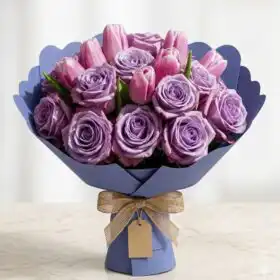 Lilac Rose & Pink Tulip Bliss Bouquet