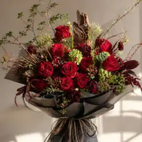 The Crimson Sovereign: Luxury Red Rose Bouquet