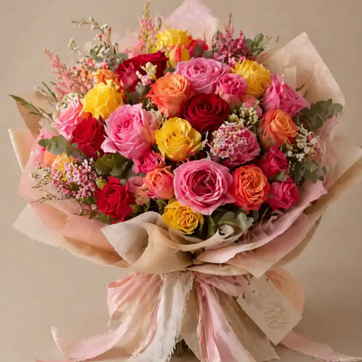 Vibrant Pink & Red Rose Bouquet 1 pink and red rose bouquet