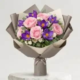 Rose & Purple Crocus Dream Bouquet