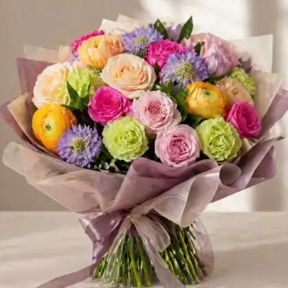 ranunculus and roses bouquet