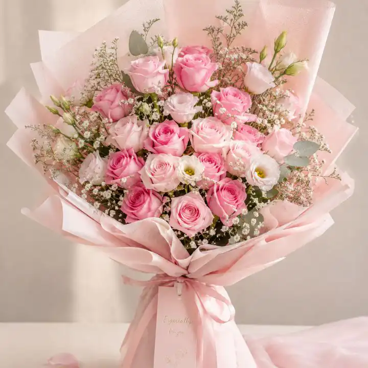 Blush Pink Rose & Peonies Bouquet 1 roses and tulip bouquet