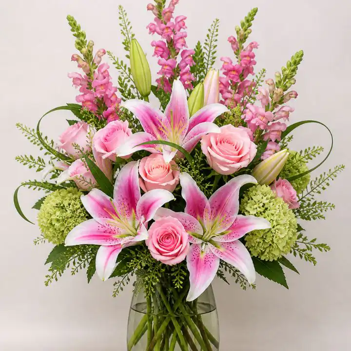 Radiant Romance: Luxury Rose & Snapdragon Bouquet 1 snapdragon rose bouquet