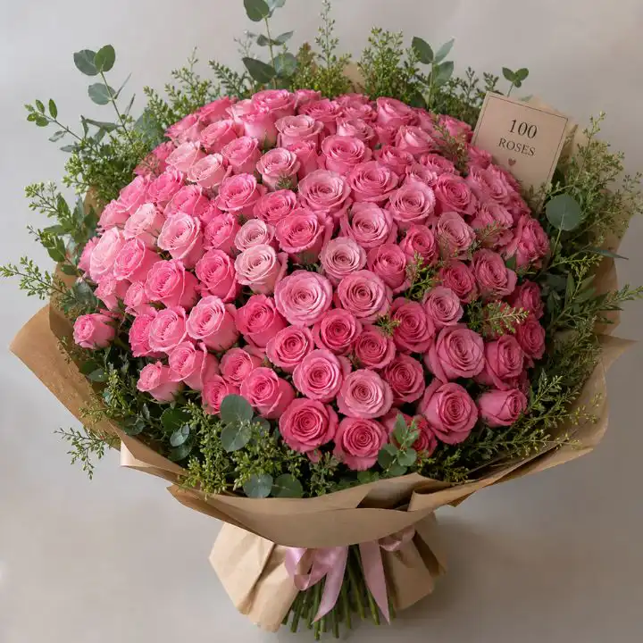 The Grand Rose Dome-Luxury 100 Pink Roses Bouquet 1 100 pink roses bouquet