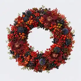 Luxury Autumn Berry Wreath with Phalaenopsis Orchid