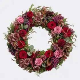 Luxury Autumn Berry Wreath with Phalaenopsis Orchid