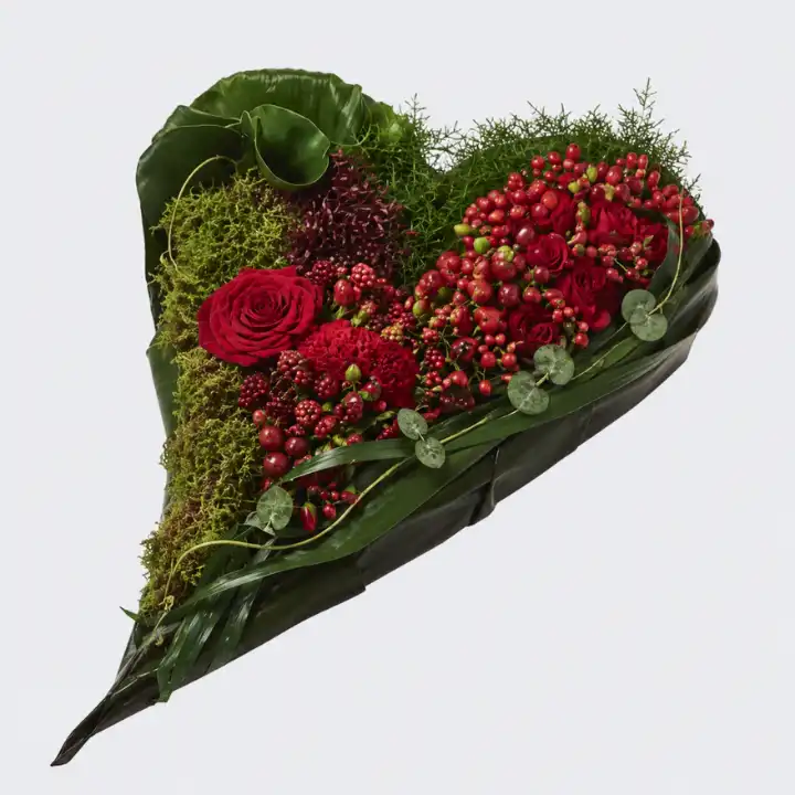 Red Rose Heart Funeral Tributes 1 Heart Shaped Funeral Tributes