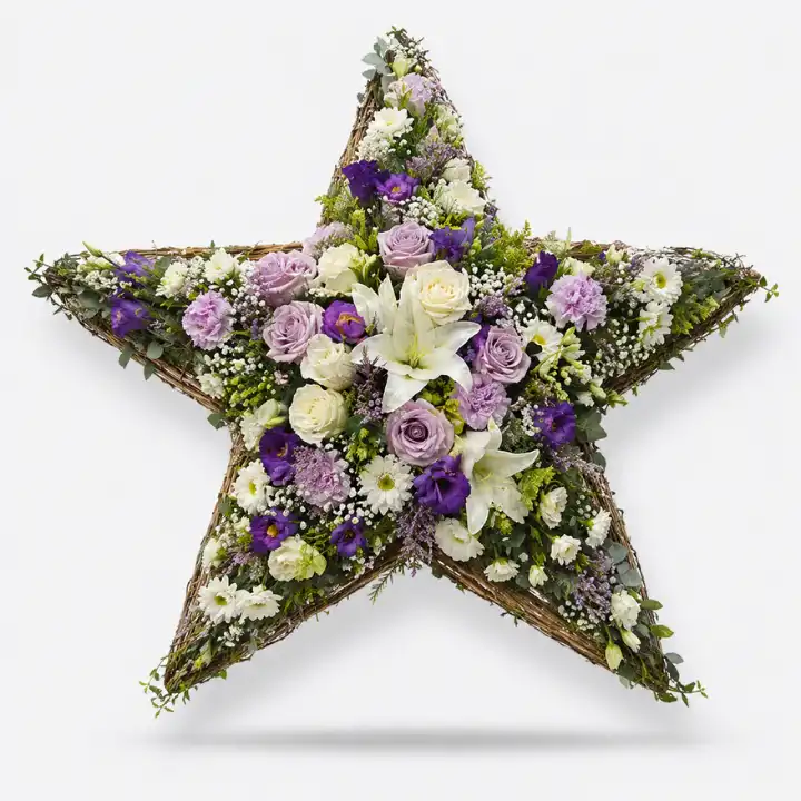 Rose and Carnation Star Floral Tribute 1 Star funeral flowers