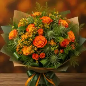 Autumn Roses Hand Tied