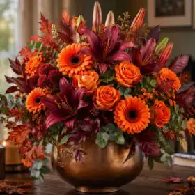 Autumn falls table arrangement