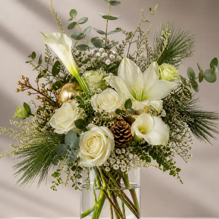Winter Christmas Vase Flowers 1 Christmas Vase Flowers