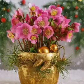 Christmas hellebores arrangement