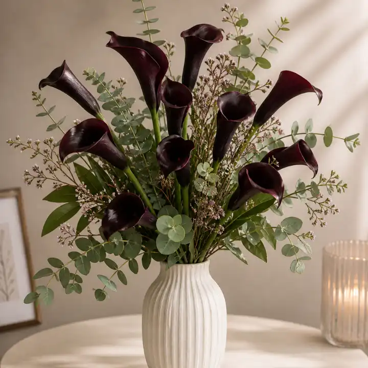 Dark Purple Calla Lily Bouquet 1 Dark Purple Calla Lily Bouquet