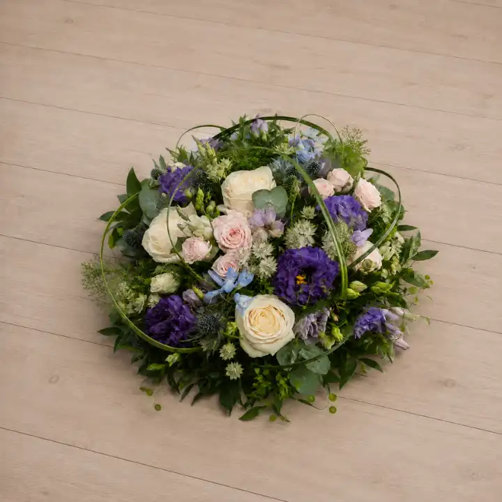 Elegant Cream Rose and Blue Eryngium Posy 1 Elegant Cream Rose and Blue Eryngium Posy