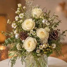 Table Flowers Christmas in a Vase